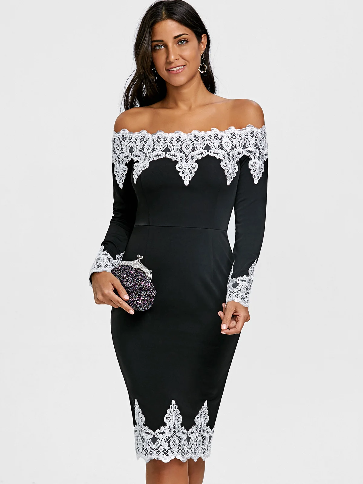 ZAFUL 2018 Summer Party Dresses Women Sexy Off The Shoulder Dress Lace