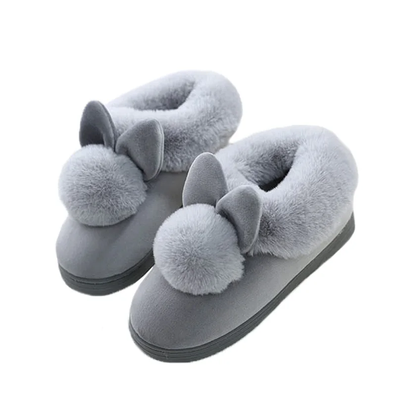 

Femme Slippers Home Style Lovely Rabbit Ears Soft Home Mujer Slippers Cotton Warm Winter Women Slippers Casual Indoor Slippers