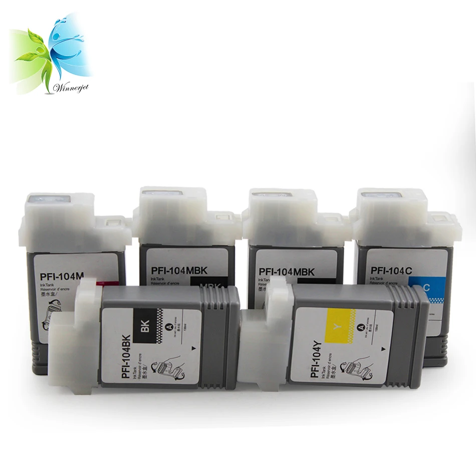 

WINNERJET 6 pcs/lot PFI-102 PFI-104 Ink Cartridge for Canon IPF650 IPF655 IPF750 IPF755 IPF760 IPF765 Printer Ink Tank