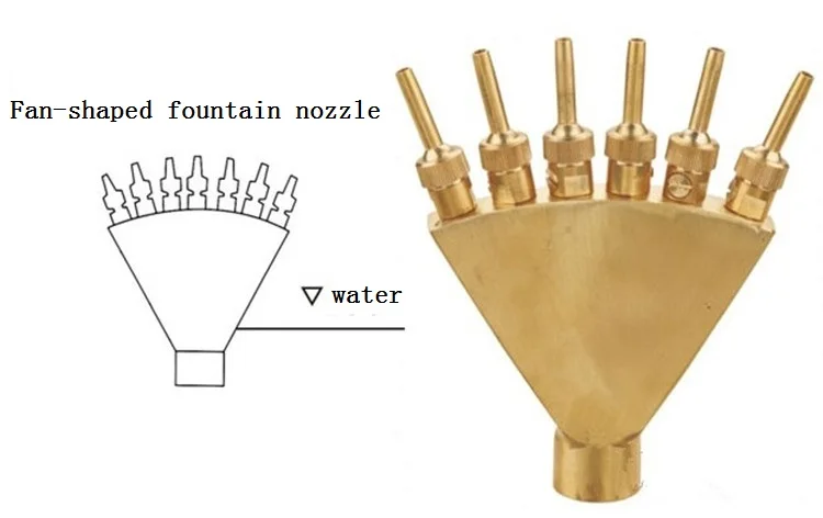 Недавно поступление Феникс Хвост форсунки с шестью регулируемые клапаны сад пруд с рокарием пейзаж латунь Blossom фонтанная насадка