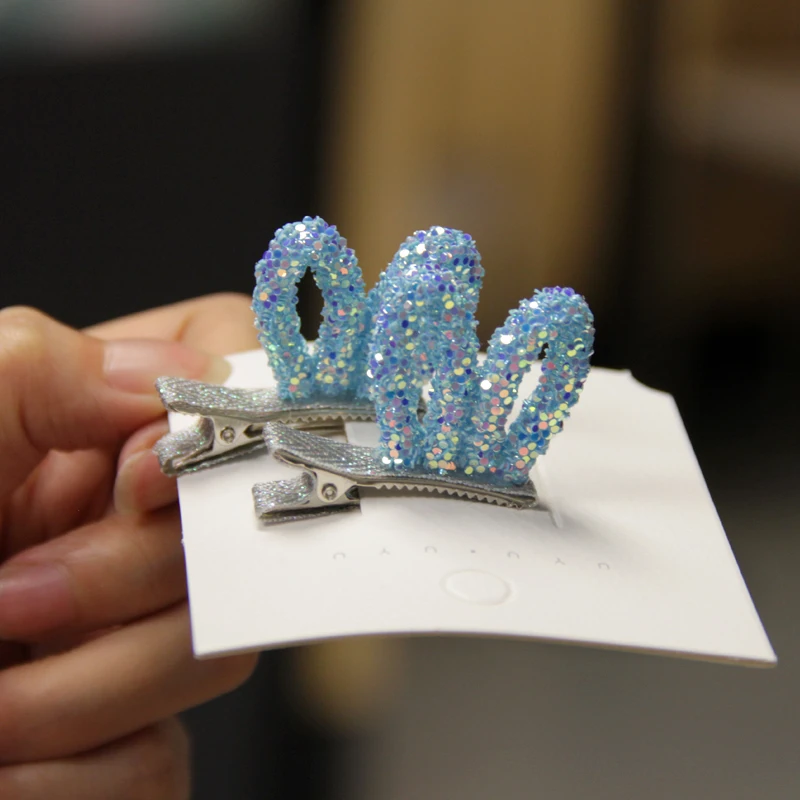 2pcs Kids Hair Clip 3d Handmade Hair Accessories Rabbit Bowknot Hairpin Children Glitter Cartoon Hair Clips Barrette Headwear