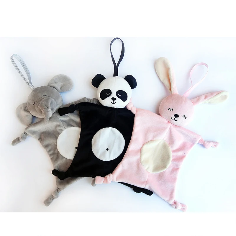 Newborn Baby soothing appease plush towel Accompany sleeping plush bib toys Soft Soother Towel Cartoon Animal Plush Toys