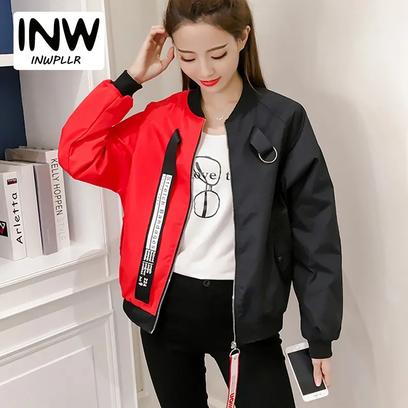 Basic Jackets Women 2019 Autumn Winter New Fashion Patchwork Jacket Coats Ladies Casual Long Sleeve Applique Chaquetas Female