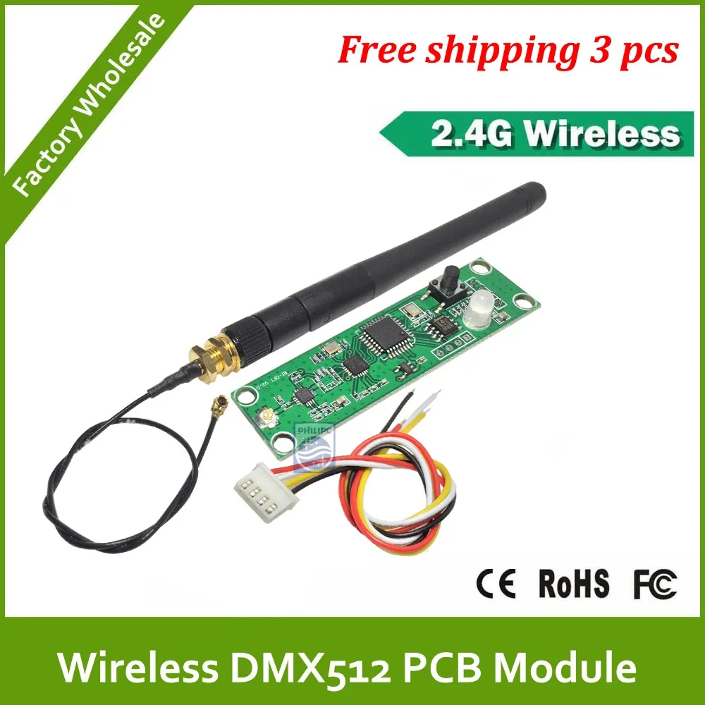 

DHL Fast Free Shipping PCB DMX512 2.4G wireless DMX512 transmitter and receiver;easy to use embedded inside the light