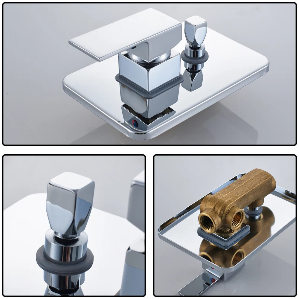 Роскошный водопад, ливень латунный Смеситель для душа Смесители настенный с одной ручкой душевая колонка с ручной душевой 3 способа смеситель клапан