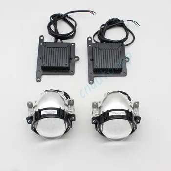 

Car LED Headlights Auto Lens headlight 90W Hi/Lo Beam 3.0 Inches Lamp H4 Q5 LED Light With Projector - One Set