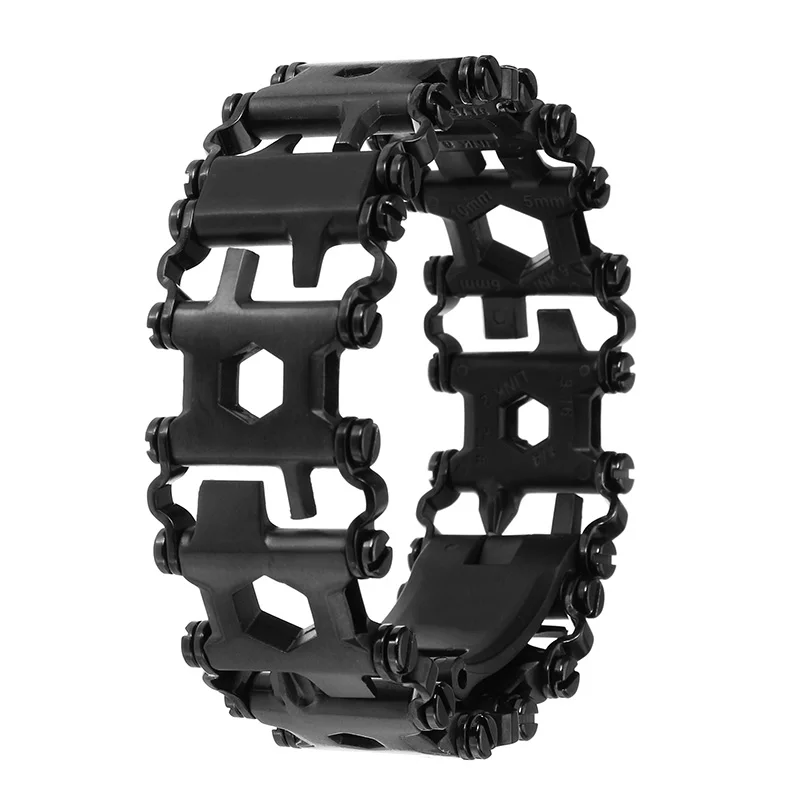 

DANIU New 29 In 1 EDC Wearable Wristband Screwdriver Multifunction Gadgets Emergency Tools Stainless Steel Black