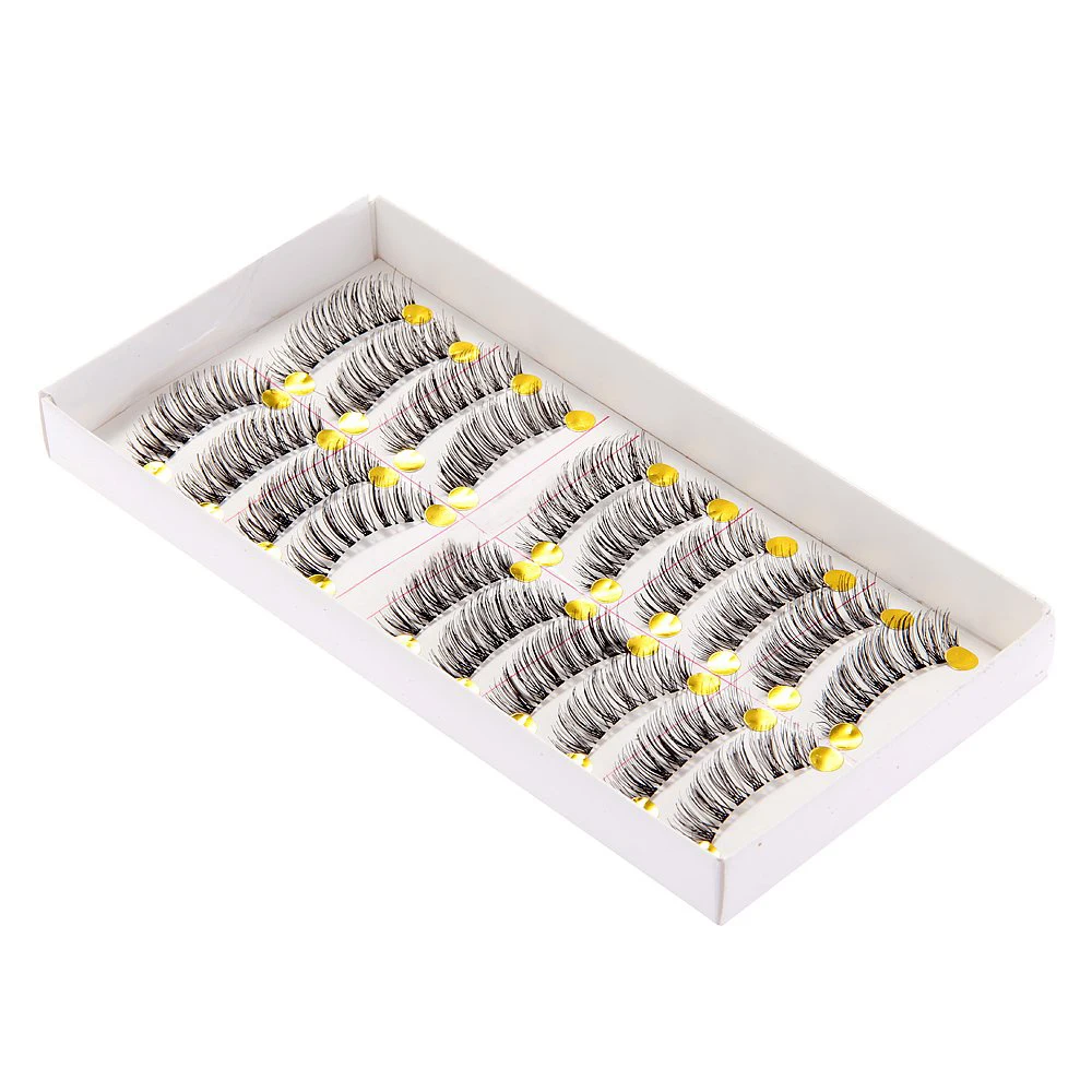 

HHFF 10 pairs of false eyelashes long fiber reusable Eyelash eyes makeup
