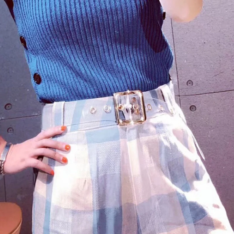 

Style Women's Cute Transparent Belt Heart Buckle Waist Sweet Female Belt