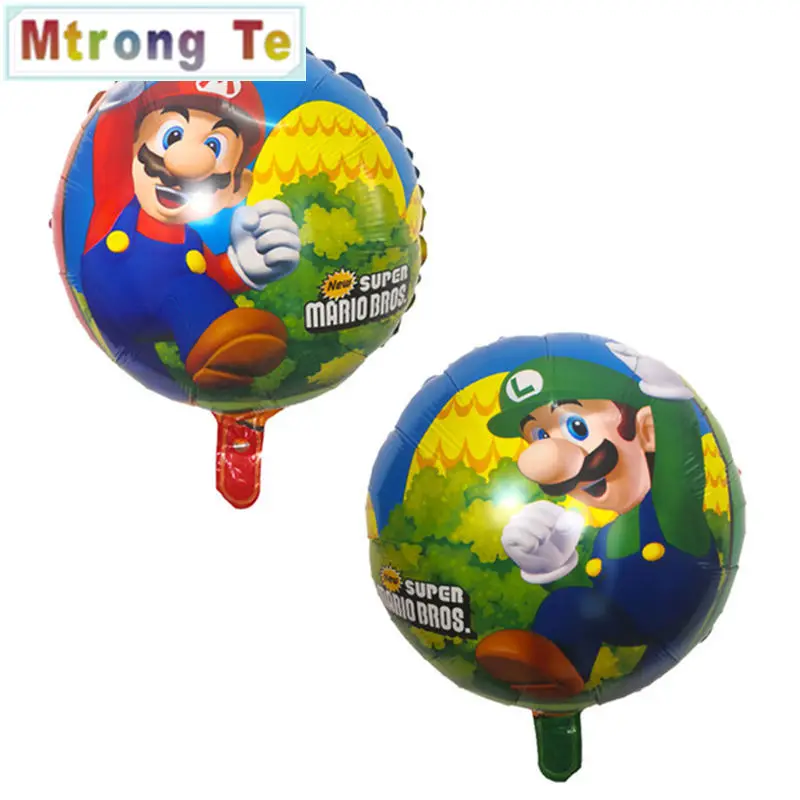 

50pcs / lot 18inch Cartoon Mario Balloons helium birthday party decorations Balloons kids air inflatable toys