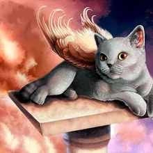 Крылатая кошка DIY картина по номерам 24 Цвета Пигмент кисть Искусство Ручная роспись креативная цифровая картина маслом