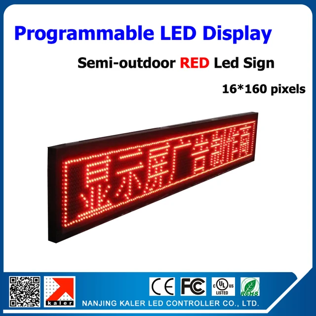 semi outdoor led screen running text board programmable and