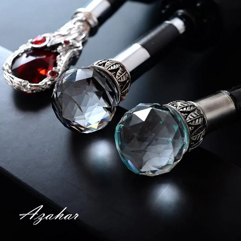 

2016 Fashion Upscale Ruby Crystal Handle Umbrellas Anti-UV Black Coating Umbrella For Business Men Women Rain Sun Female Parasol
