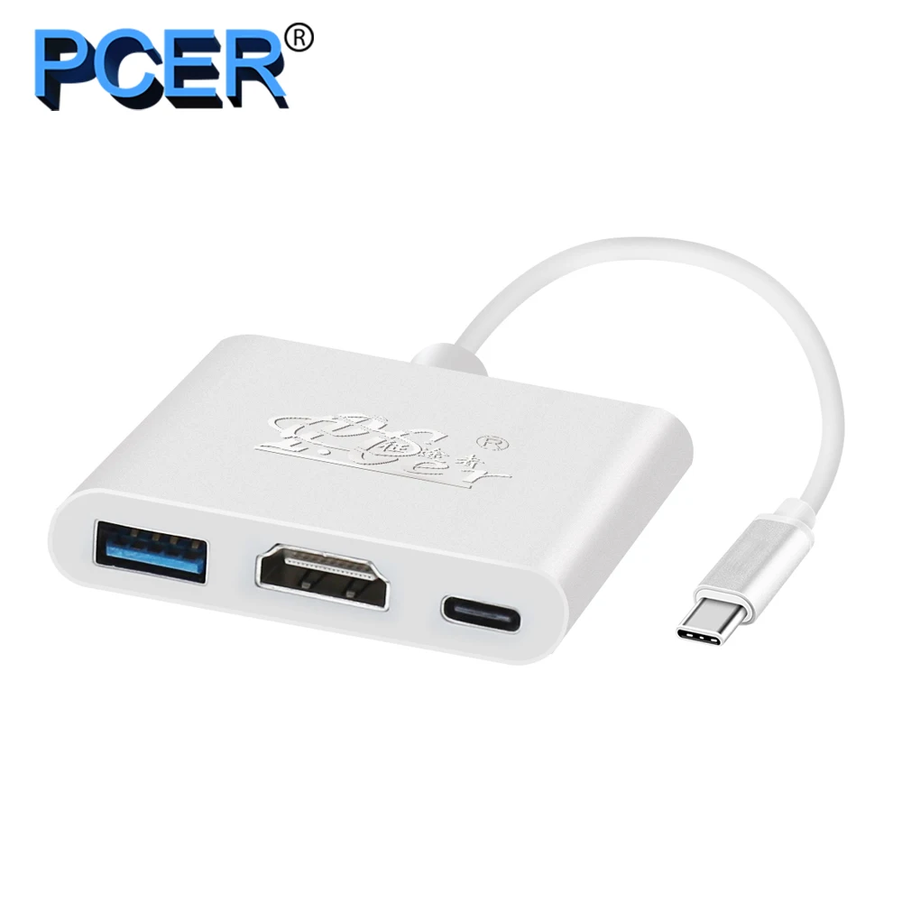 Док станция для концентратора PCER TYPE C USB к HDMI USB3.0 VGA PD адаптер 3 0 MacBook Samsung Galaxy S8/S9 Hub| |