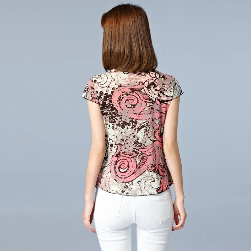Женская шифоновая блузка с коротким рукавом размеры до 5xl|shirt white|sleeve shirtblusa shirt |