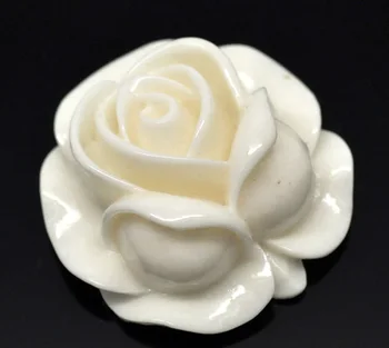 

Resin Embellishments Findings Flower Ivory Flower Pattern 27mm(1 1/8") x 27mm(1 1/8"), 2 PCs new
