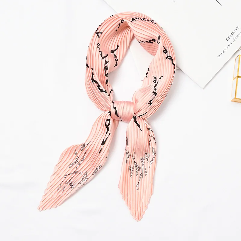 Горячая Распродажа женских моделей года, плиссированный гофрированный шелковый шарф на каждый день, украшенный сумочкой, художественный шарф - Цвет: 7
