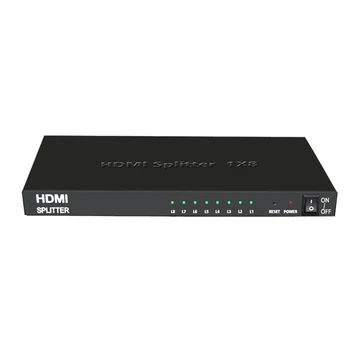 

1x8 HDMI Splitter, One In Eight Out HDMI Splitter Audio Video Distributor Amplifier, Support Full HD 3D& 1080P/60HZ, Support H