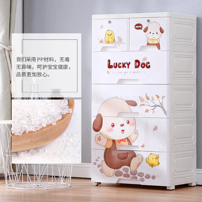 

Thicken drawer storage cabinet plastic wardrobe child locker baby multi-layer toy storage box baby cabinet