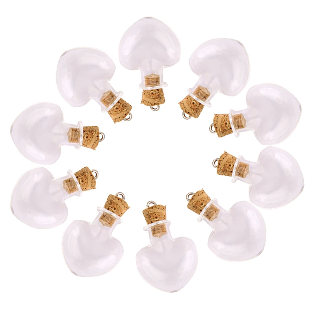 20 Pieces Bulk Glass Cork Bottle Star Heart Jars Vial Wishing Bottles Pendant DIY Making Craft Jewelry Accessories