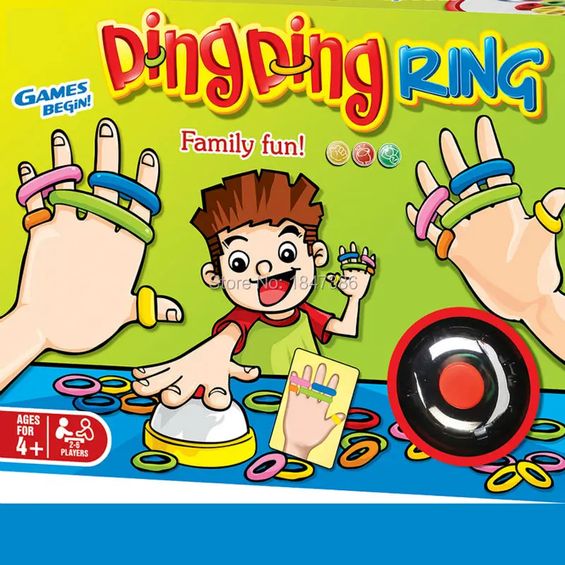Funny Challenge Ring Ding Toy Family Party Games Practical Gadgets For 2-6 players 24 picture cards 60 Hair 1 Bell