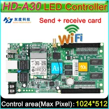 Cartão do controlador assíncrono da cor completa, HD-A30 wifi grande exibição que envia o cartão, controlador conduzido diy da tela de exibição