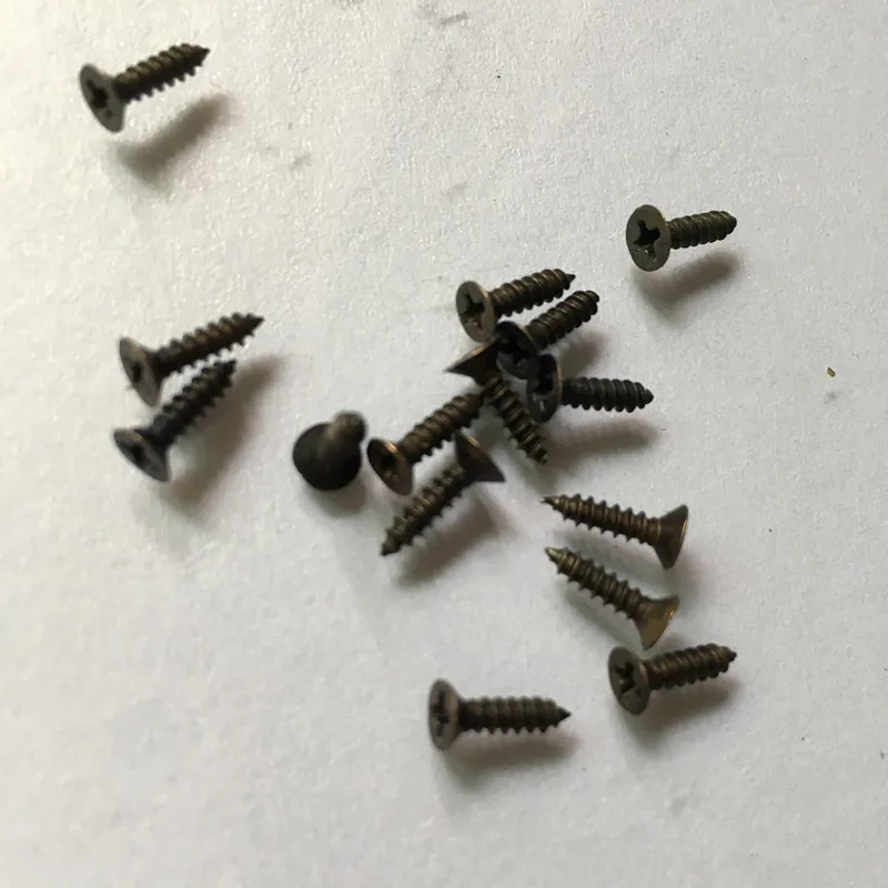 

50Pcs 2.5*10mm, Self-tapping Screws,Phillips Screw,Matching Nails,Bronze Tone