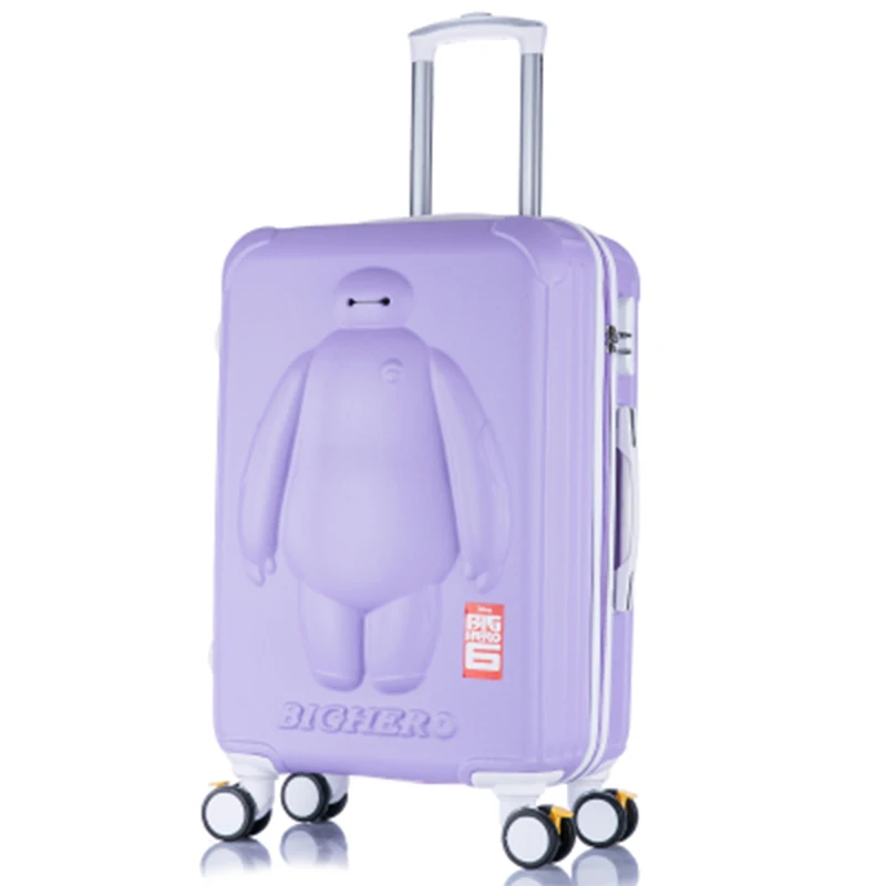 

Lovely Big Hero 6 children 20/24 inch students cartoon trolley case 3D child Travel luggage BayMax rolling suitcase Boarding box