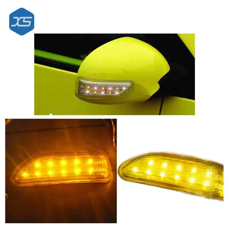 

2Pcs/Set Hotest 12v 2.4w 5000k-7000K 50000hours Lifespan Yellow Blue Color Blade Shape Car Rear View Mirror Light, Side Lamp