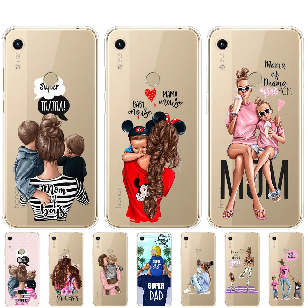 

Case For Huawei Honor 8A PRO 8C 8X 10 i play case back cover for huawei Y5 Y6 Y7 Y9 2019 pro Prime Baby Mom Girl dad super