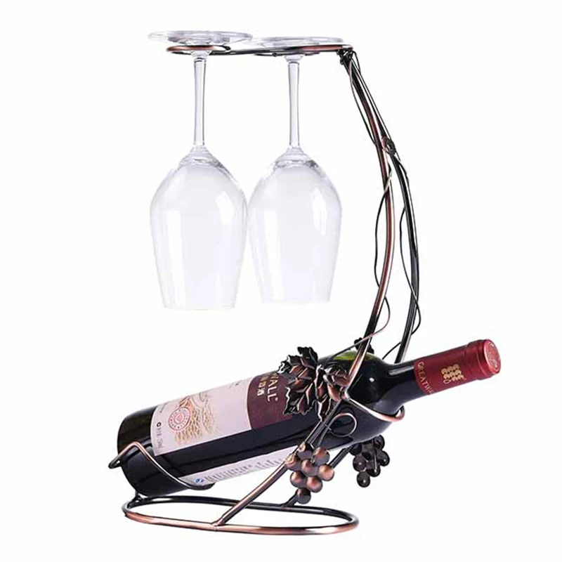 Винные держатели, винный стеллаж, стойка для бутылок, винный Стеклянный Стеллаж(бронза