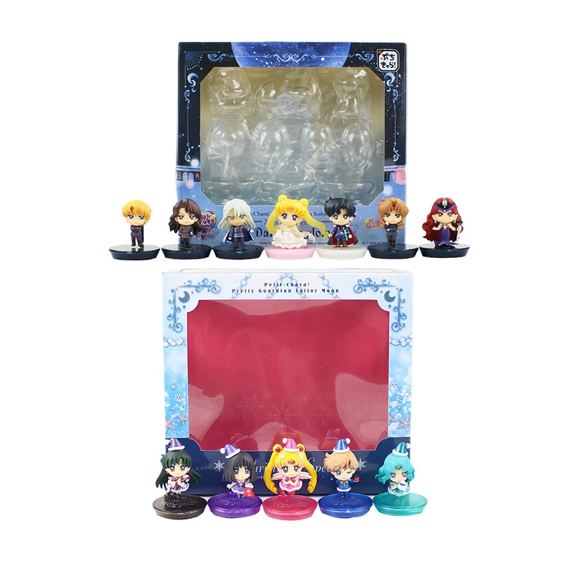 

Anime Pretty Guardian Dark Kingdom Mini Sailor Moon Mercury Venus Jupiter Christmas Special Ver. PVC Action Figure Toys