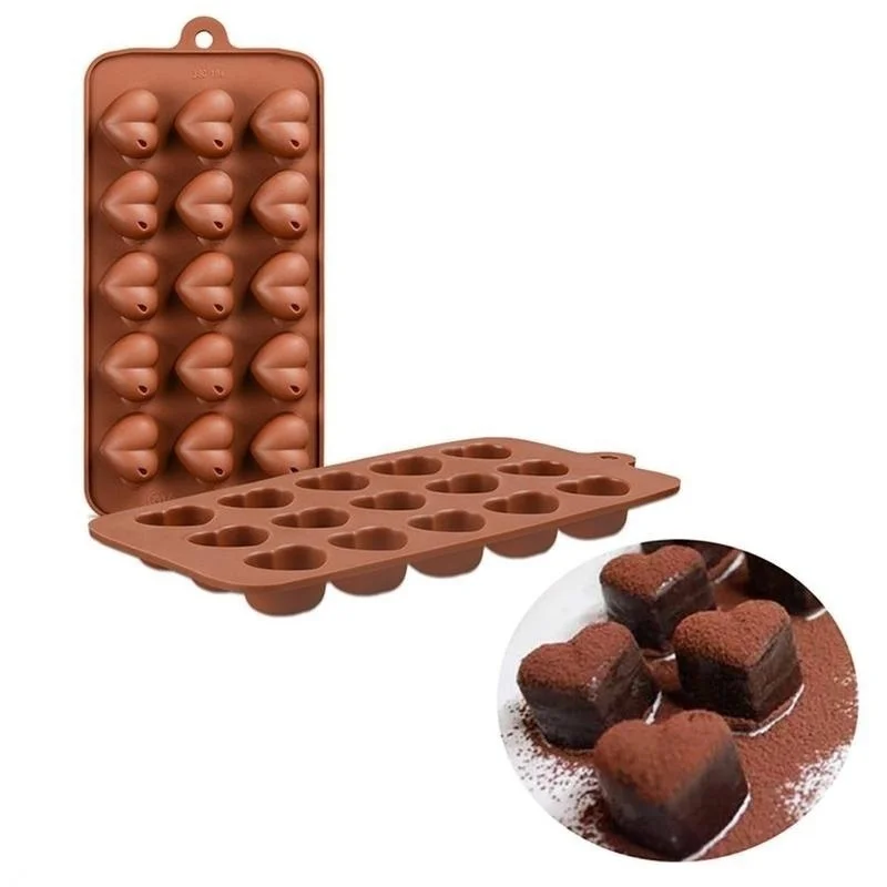 Форма для шоколада, силиконовая форма для выпечки торта, форма для выпечки в форме сердца, форма для шоколада, кекса, маффина, формы для выпечки, Кук(15 в форме любви