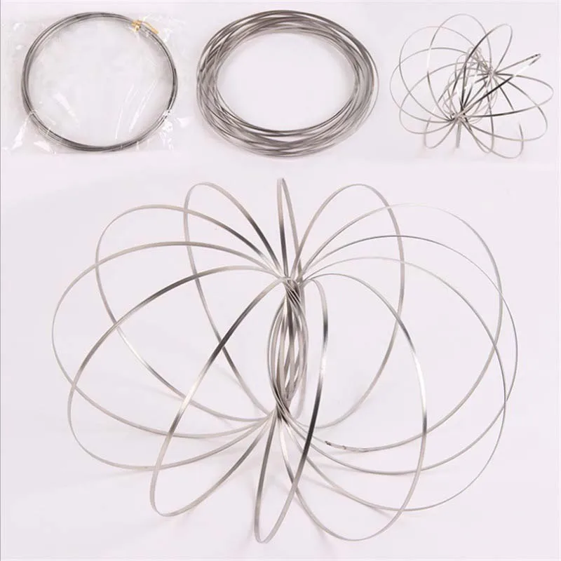 Arm slinky spring Flow Ring Kinetic Spring Toy 3D Sculpture Ring Multi Sensory Fidget Toy  (22)