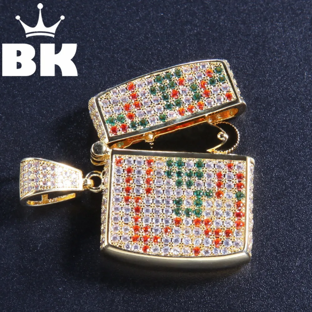 

THE BLING KING Custom Lighter Necklace HipHop Full Iced Out Cubic Zirconia gold sliver CZ Stone