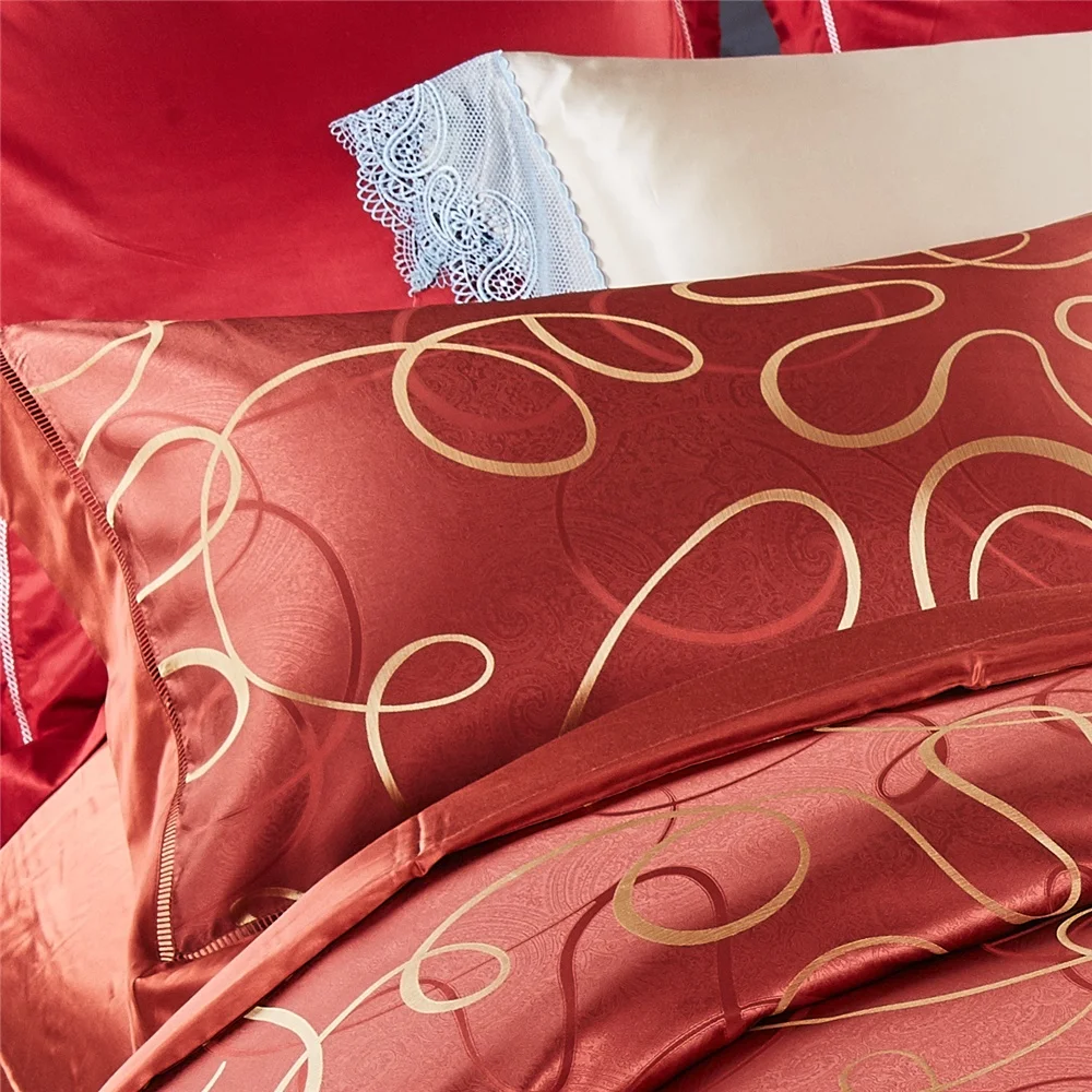 دي فرط الانسجام الغزل مصبوغ الجاكار 4 قطع الفراش مجموعات 100% 26 Momme النقي طويلة مجدولة التوت الحرير الملك حجم طاقم غرفة نوم دي فرط الانسجام الغزل مصبوغ الجاكار 4 قطع الفراش مجموعات 100% 26 Momme النقي طويلة مجدولة التوت الحرير الملك حجم طاقم غرفة نوم