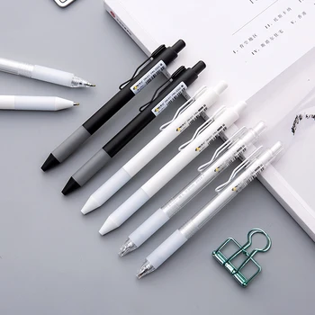 

simple press type gel pen 0.5mm student carbon black pen office stationery pen 12pcs/lot