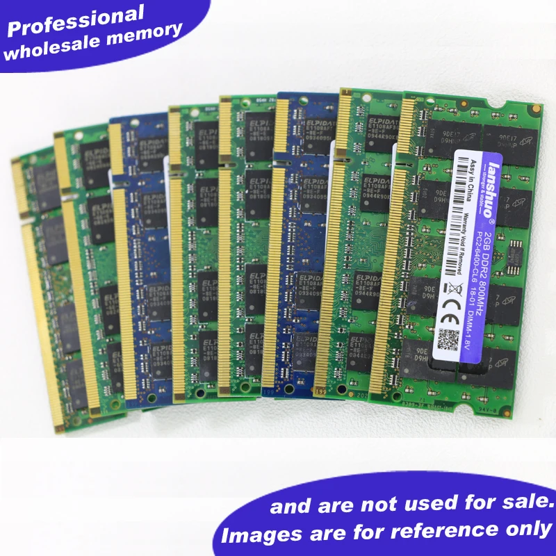 Lanshuo 1G 1 ГБ DDR2 pc2 6400 800 МГц 2RX8 PC2-6400 памяти ноутбука 1G pc2-6400S ddr2 800 МГц 200pin Тетрадь Оперативная память