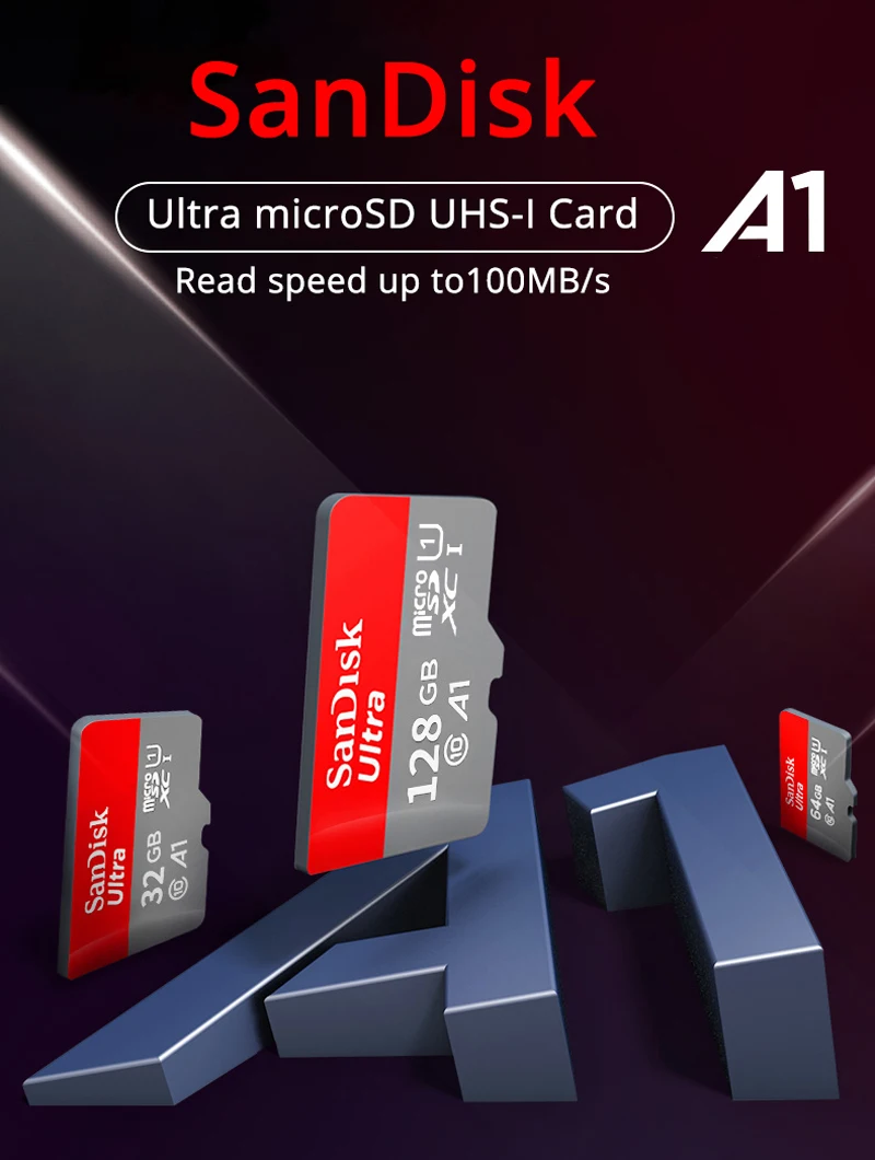 SanDisk Ultra карта памяти 128 Гб 64 ГБ 32 ГБ 16 ГБ Micro SD карта SDHC/SDXC UHS-I 98 МБ/s-100MB/s высокая скорость TF карты для смартфона