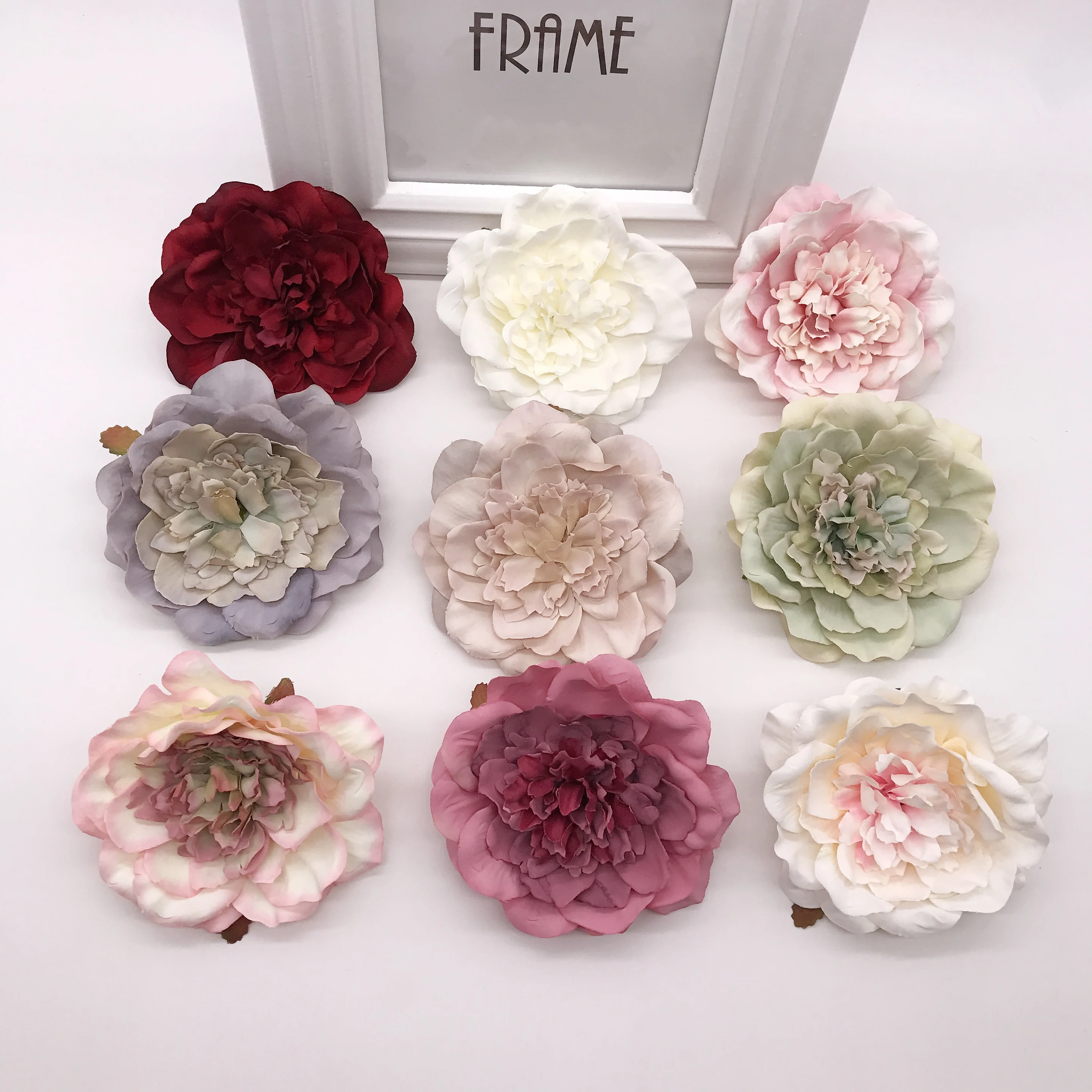 

1pcs 10cm artificial silk peony flower head for wedding home party decoration DIY flower wall gift box scrapbooking process