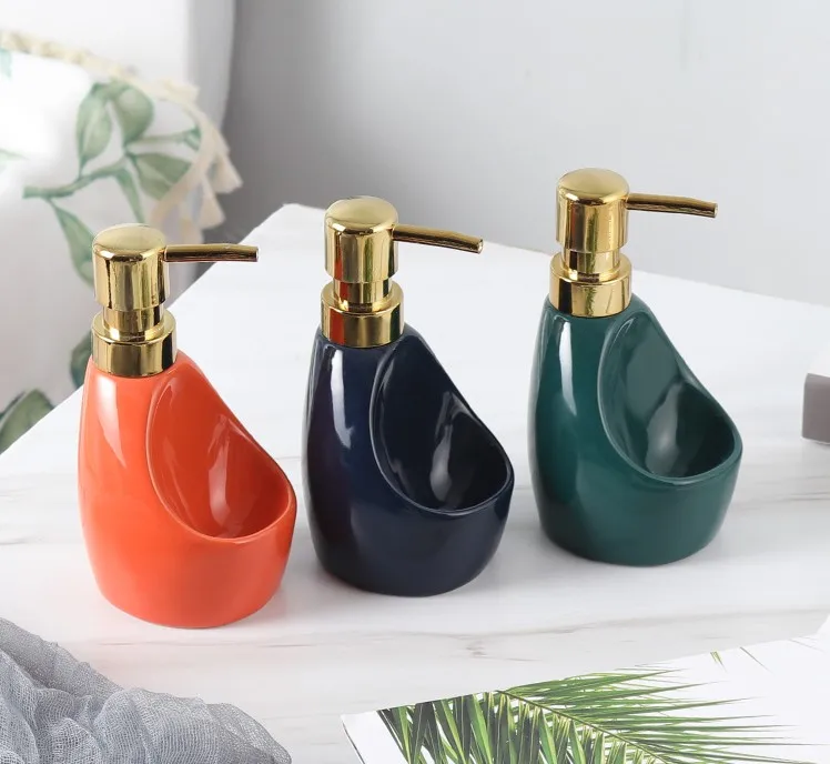 new 580ml Ceramic Multifunction Liquid Soap Dispenser for Kitchen Bathroom Home Decoration Bathroom Accessories