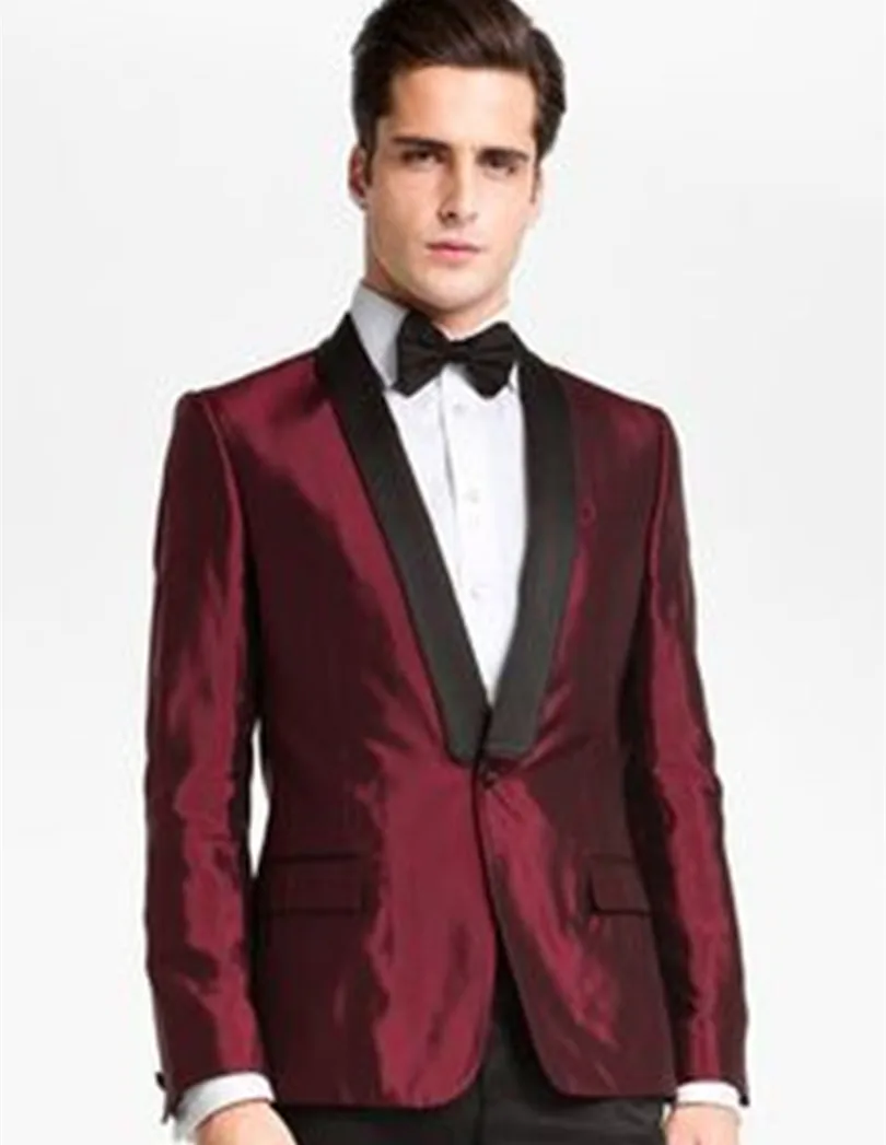 burgundy and black tuxedo jacket