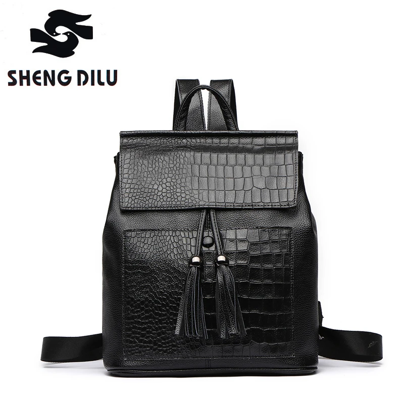 New 2017 100 Real Soft Genuine Leather Women Backpack Woman Korean Style Ladies Strap Laptop Bag