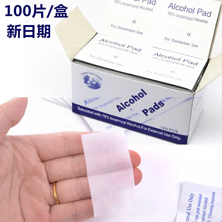 Murah 100 Pcs Kotak Sekali Pakai Sterilisasi Isopropil Alkohol Penyeka Alkohol Medis Bantalan Tisu Basah Tisu Antiseptik Pembersih Pertolongan Pertama