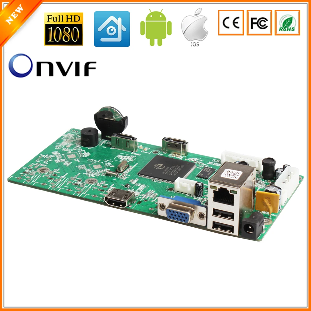 

BESDER XMEye P2P 16CH 1080P CCTV NVR Board HI3520D 4CH 5MP 16CH 1080P Video Recorder Module 2 SATA Ports ONVIF Motion Detect