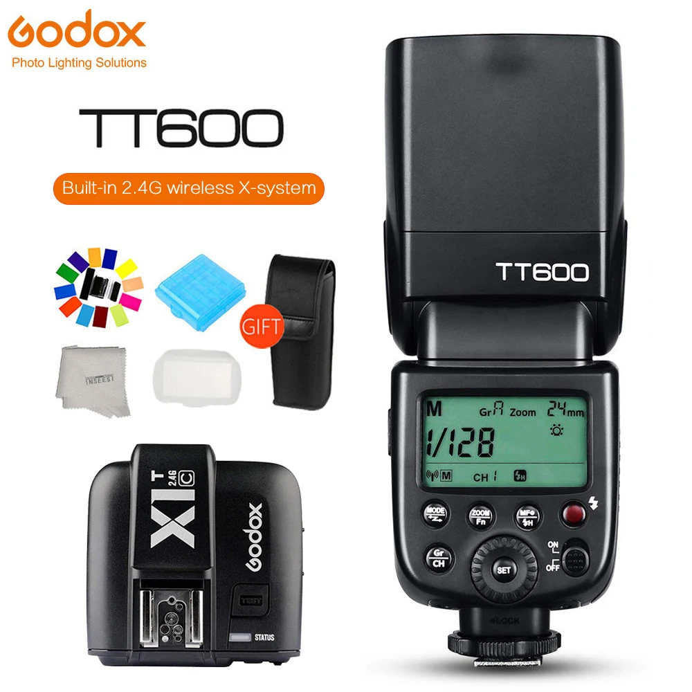 

Godox TT600 2.4G Wireless Camera Flash Sync Speedlite + X1T Transmitter TTL Wireless Remote Flash Trigger for Canon Nikon Sony