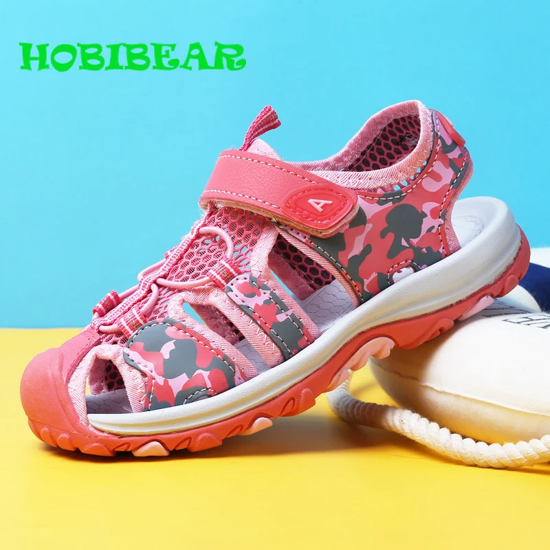 

2019 New Trend Boys Sandals Kids Designer Children Flats Sandals Pink Summer Children Shoes for Girls Mesh Boys Beach Sandals