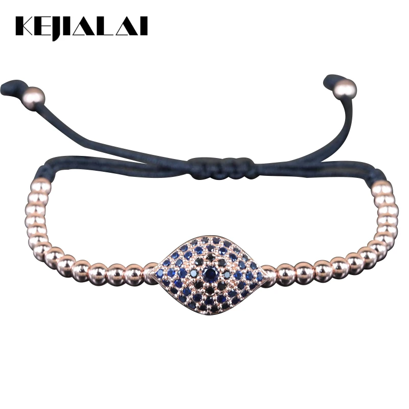 

Brand Anil Arjandas Men Evil Eye Bracelet,Black Tone Micro Pave Black CZ pumped eye Beads Briading Men Macrame Bracelets
