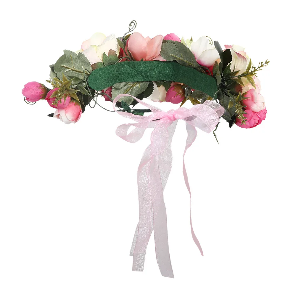 LEVAO Для женщин аксессуары, аксессуары для волос, цветы головные уборы Свадебные пляжный венок из цветов повязка на голову женская венки аксессуары гирлянда