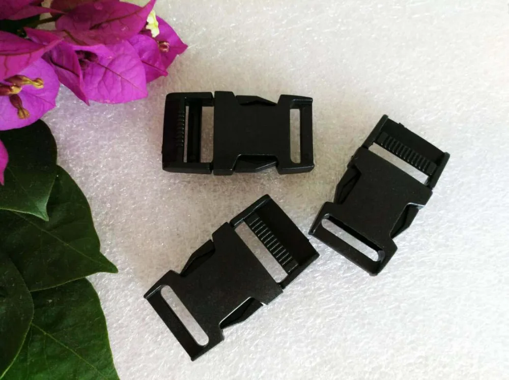 50pcs/lot 15mm black POM Clip Buckles plastic buckles side release